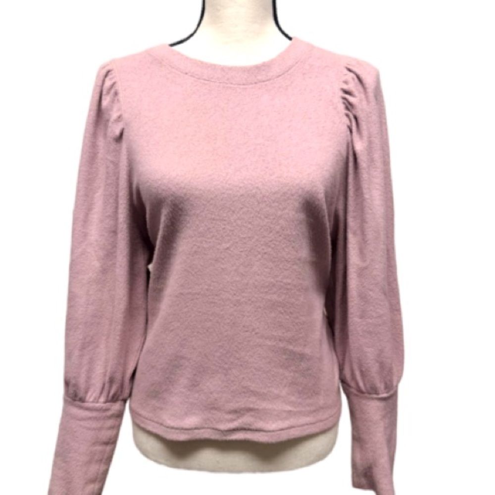 Madewell Puff Long Sleeve Brush Jersey Top Dusty Rose Size Small Pre-Owned